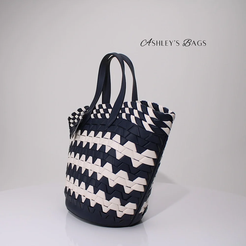 Kate Spade Zigzag Woven Leather Small Tote